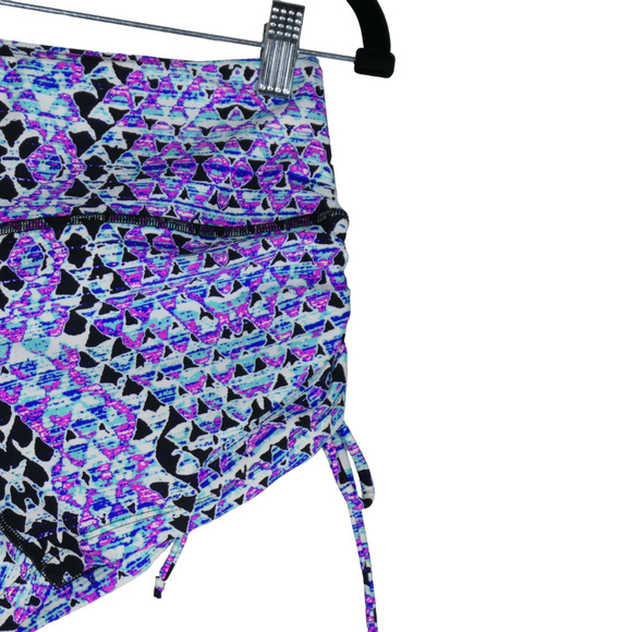 Scout Designs Swim Shorts Womens L Purple Swimsuit Bottom Hi Waist Ruched Sides - Picture 2 of 7
